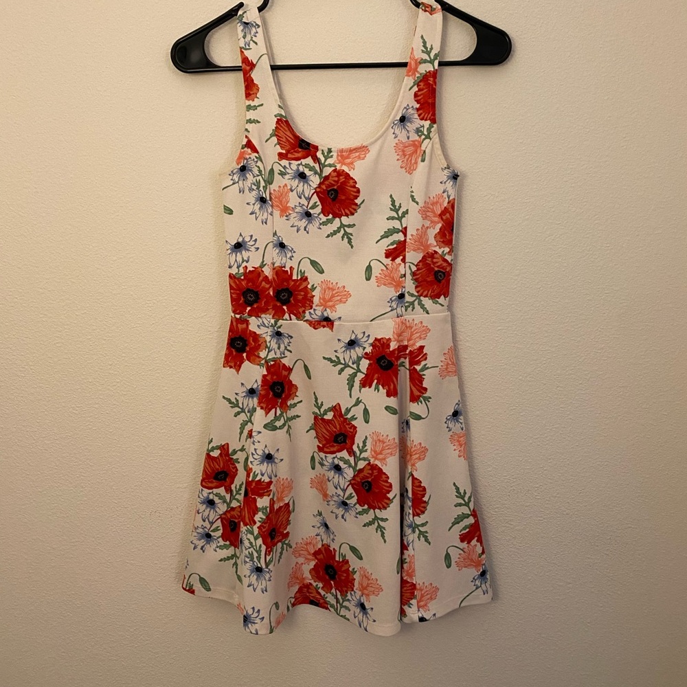 White & Red shirt dress